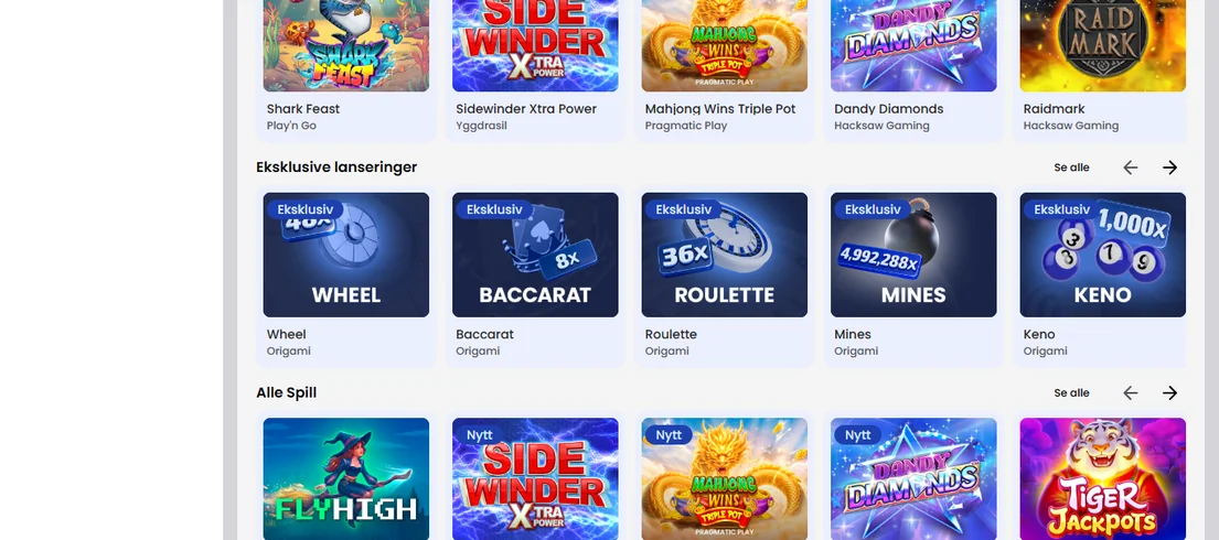 Få eksklusive spill Lilibet Casino